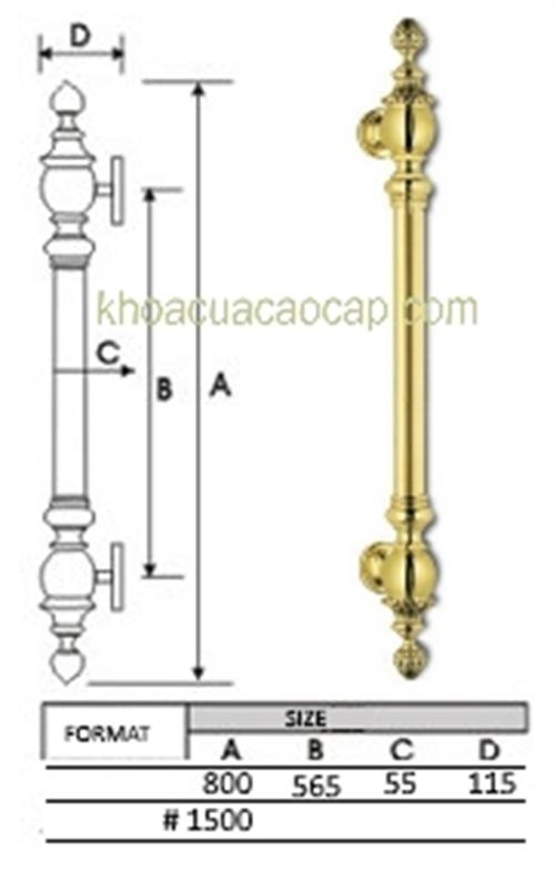 Chi tiết kỹ thuật tay nắm cửa chính 