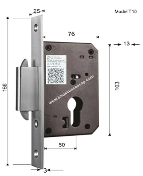 khóa âm inox 304 cho cửa trượt