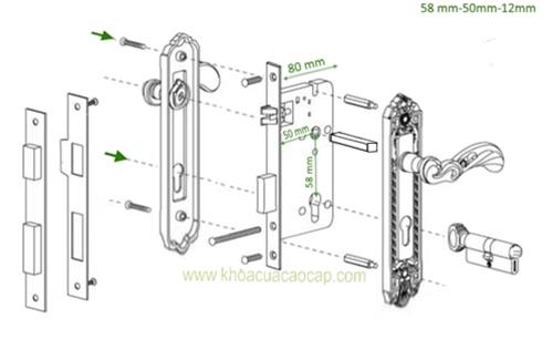 Chi tiết ký thuật khóa cửa cổ điển