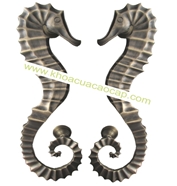 Tay Nắm Cửa Đồng Cá Ngựa DH21-S:Tay nắm cửa đồng đúc cổ điển, nhập khẩu từ Tay Ban Nha