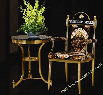 Bộ Bàn Ghế Cổ Mạ Vàng 24K - AC21: Bộ bàn ghế cổ Tây Ban Nha