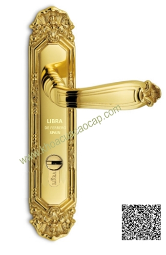 Khóa Đồng Mạ Vàng 18K - K20G: Khóa đồng mạ vàng 18K, khóa cửa phòng nhập khẩu từ Tây Ban Nha